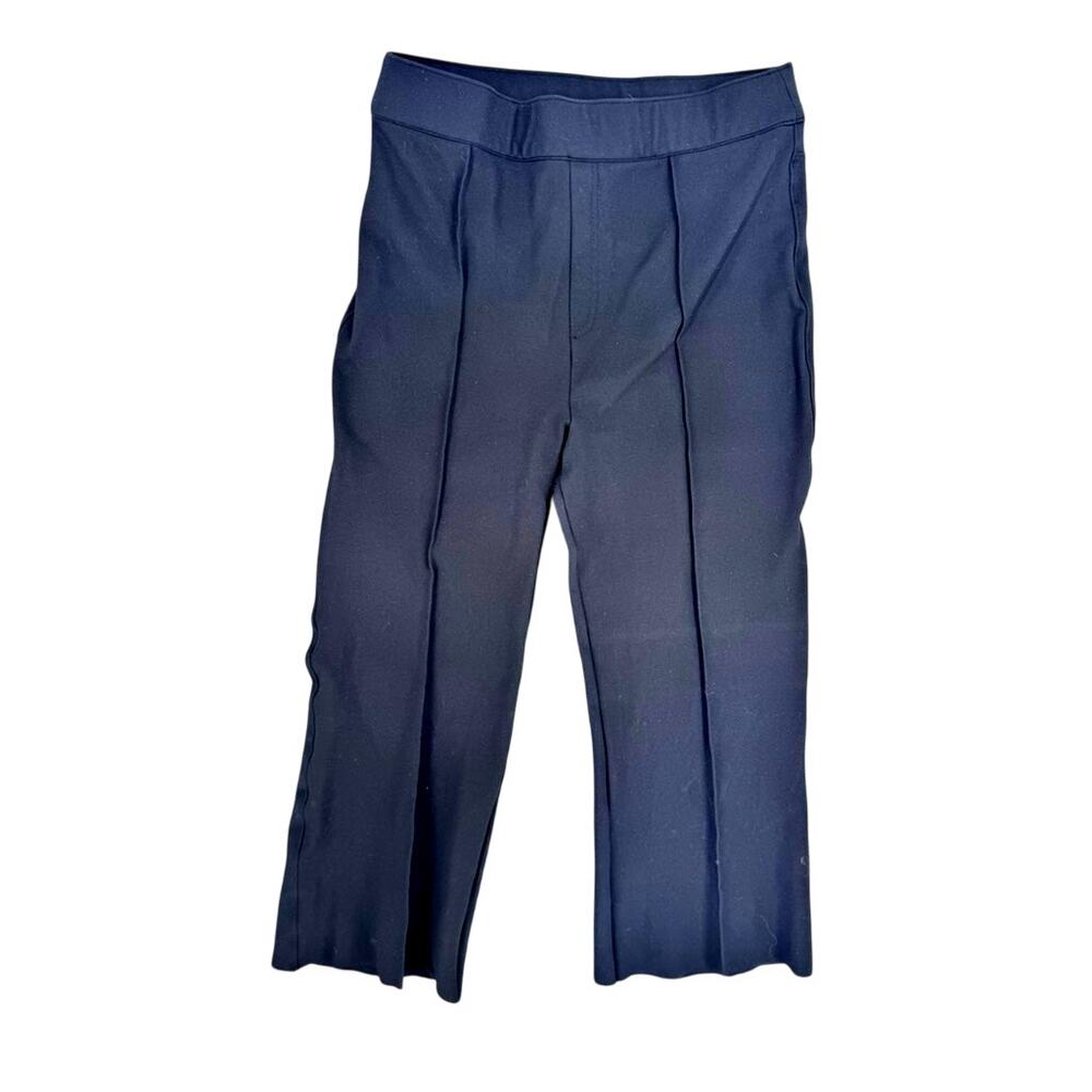 Spanx Ponte Flare Pants CROPPED Black XL Pull On Elastic Waist